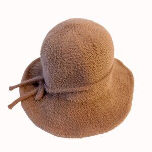 Soft Fuzzy Bucket Hat Bow Detail Carmel Brown Arianna By Howards Fall Fashion St